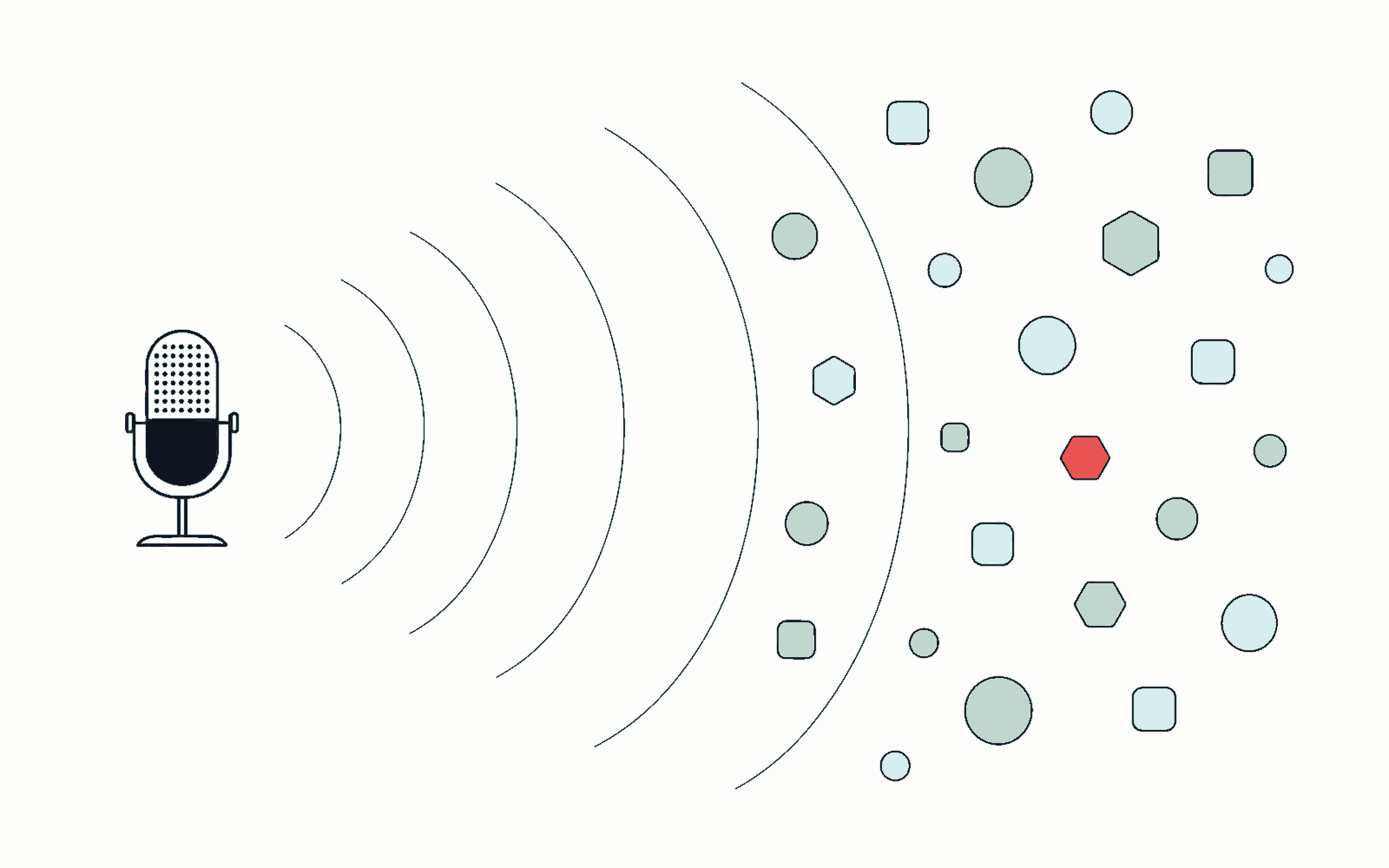 Diagram of a single podcast RSS feed fanning out to Spotify, Apple Podcasts, YouTube, Overcast and Pocket Casts